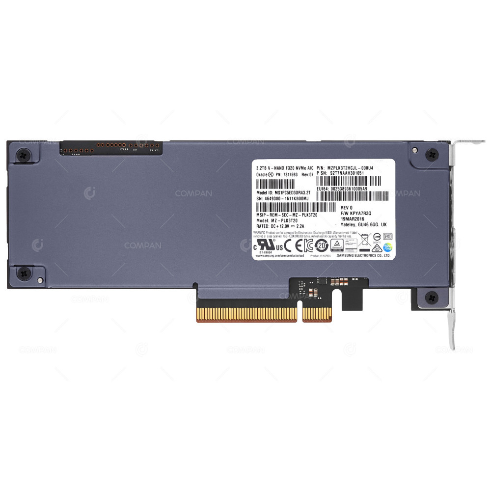 7317693  ORACLE NVME 3.2TB V-NAND PCI-E 3.0 X8 FOR ORACLE X6-2L